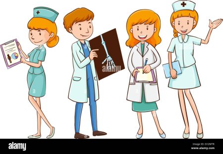 Медицинский работник мультяшные врач и медсестра