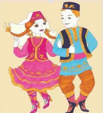 Татарский национальный костюм рисунок