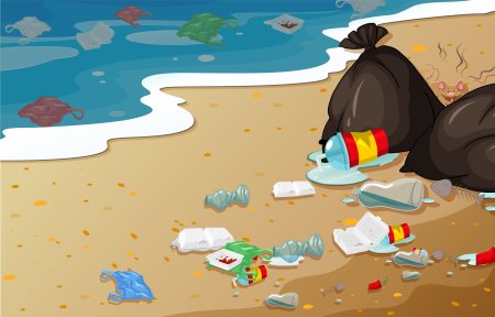 Мультяшный мусор в воде