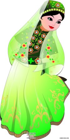 Татарская девушка в национальном костюме рисунок детский