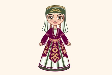 Кукла в татарском национальном костюме рисование