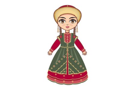 Национальный костюм башкир вектор