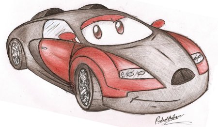 Легкий рисунок Бугатти