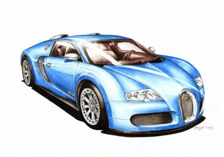 Нарисовать Бугатти Вейрон