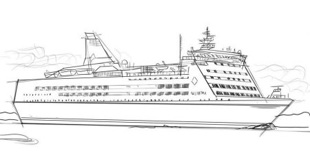 Современный корабль рисунок