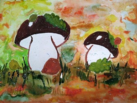 Детские рисунки грибов