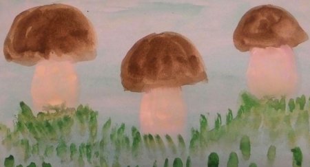 Полянка с грибами для детей