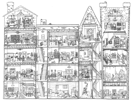 Кукольный дом раскраска