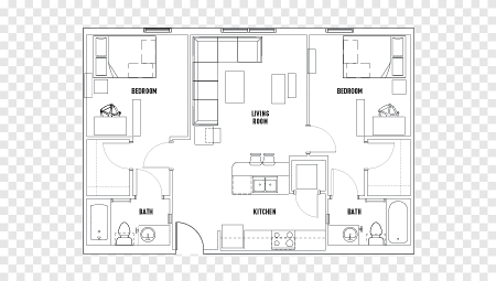 Кровать на плане чертеж
