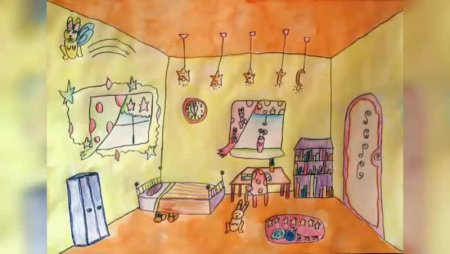 Детский рисунок комнаты