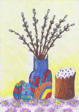 Рисование ветка вербы в подготовительной группе