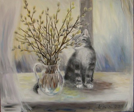 Рисование Верба средняя группа