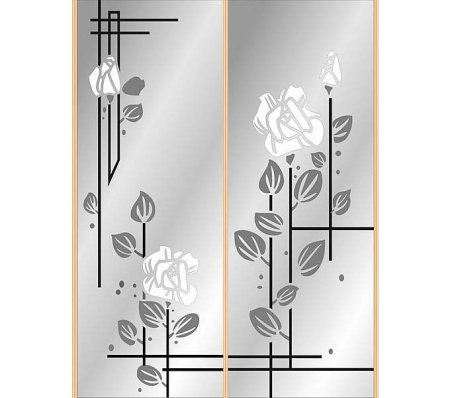 Узоры пескоструй на зеркале