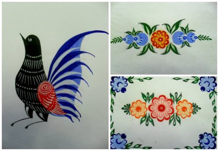 Городецкий фазан роспись