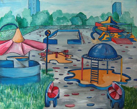 Детские площадки карандашом