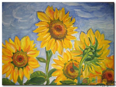 Рисунок подсолнуха очень лёгкий