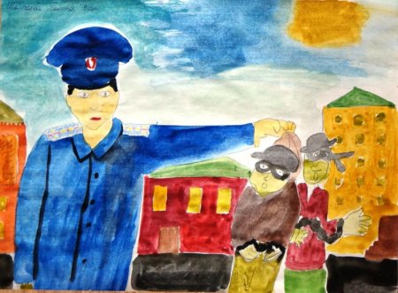 Папа полицейский рисунок
