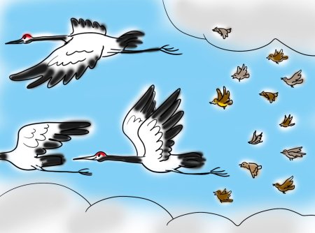 Птицы улетают рисунок для детей