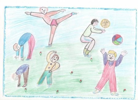 Детские рисунки на тему физкультура