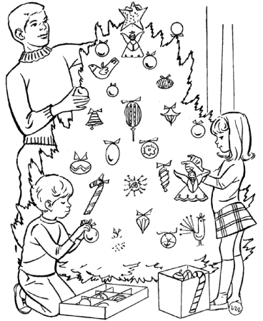 Рисованная Новогодняя семья