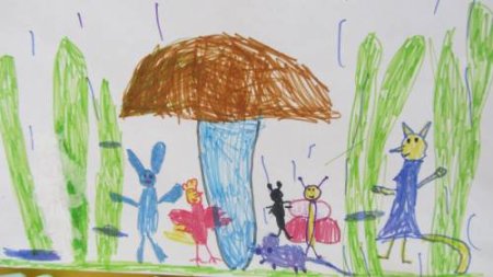 Рисование под грибом по Сутееву