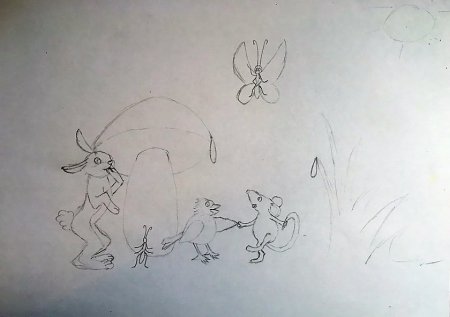 Рисование под грибом по Сутееву