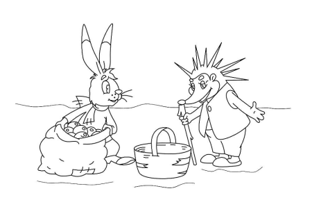 Раскраска мешок яблок Сутеев