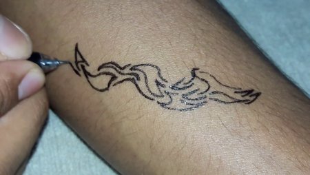 Тату ручкой на коже