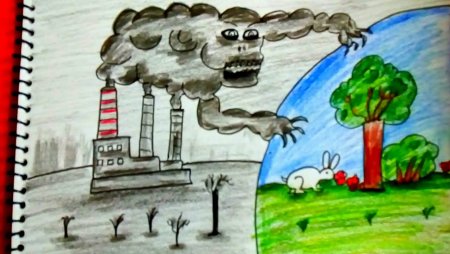 Загрязнение природы рисунок