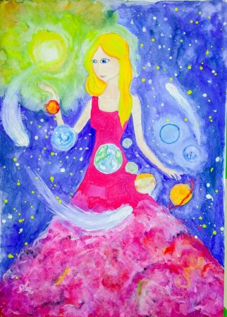 Детские рисунки про космос