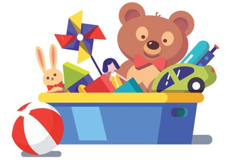 Детские игрушки на прозрачном фоне