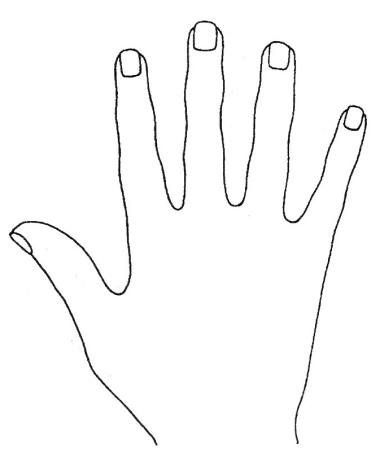 Рука раскраска