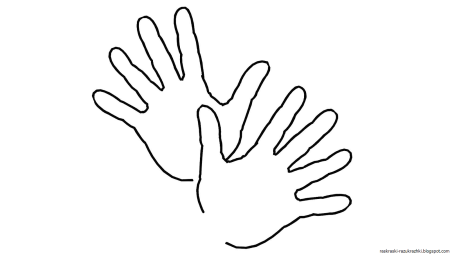 Рука раскраска для детей