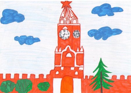 Рисунки красной площади детские