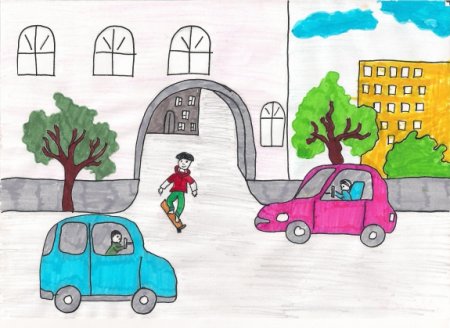 Рисование опасности на дороге