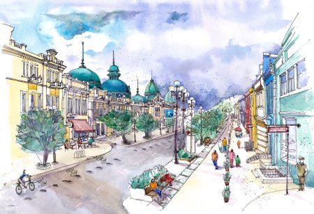 Город детский рисунок