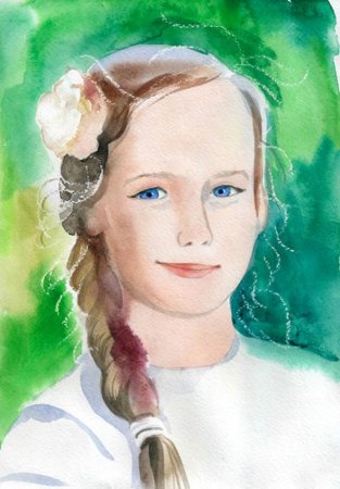 Портрет акварелью легкий