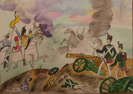 Батальный Жанр к 350 летию Петра 1 Полтавская битва рисунок