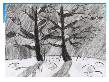 Графика зимнего леса