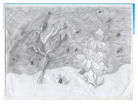 Графика зимнего леса