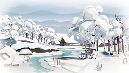 Стилизованный зимний пейзаж