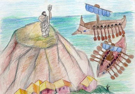 Детские рисунки на тему древняя Греция