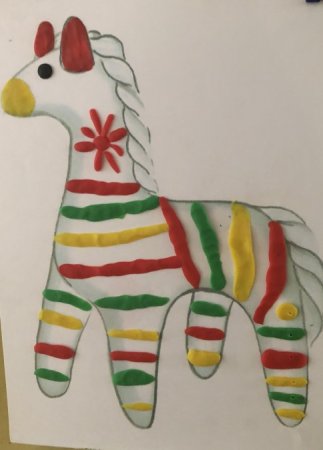 Пластилинография Филимоновская игрушка старшая группа