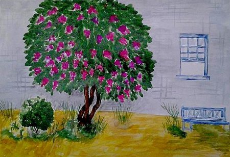 Куст сирени рисунок