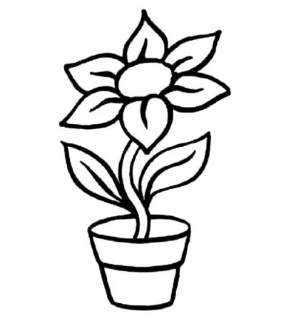 Цветок в горшке раскраска