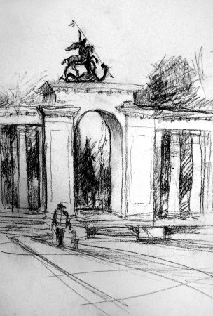 Детский рисунок монумент матери покровительнице город Чебоксары