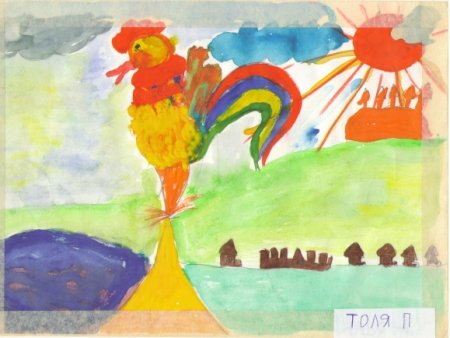 Золотой петушок рисование в подготовительной группе