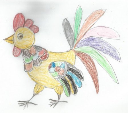 Рисование петушок золотой гребешок