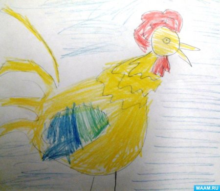Рисование в подг.гр золотой петушок