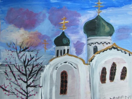 Рисунок храма Покрова Святой Богородицы